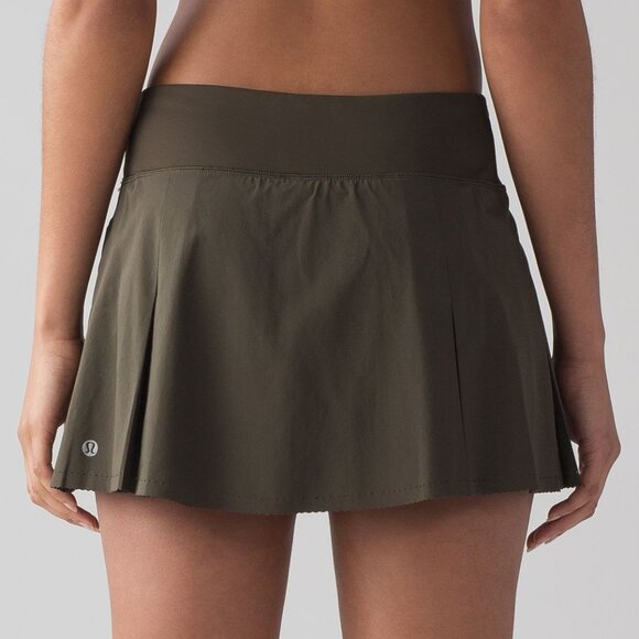 lululemon Smooth Stride Skirt Dark Olive Size 8 - Picture 5 of 5